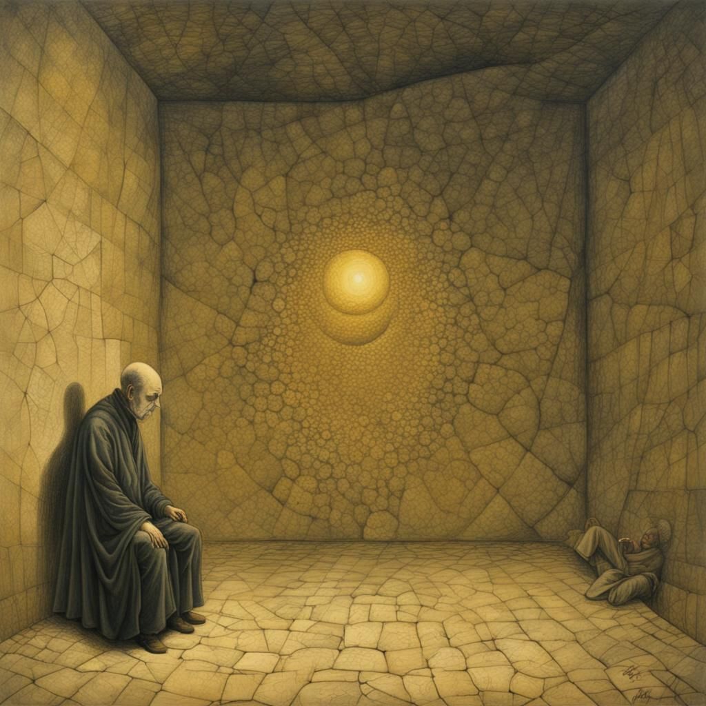 Ethereal Portrait of a Man Looking Up