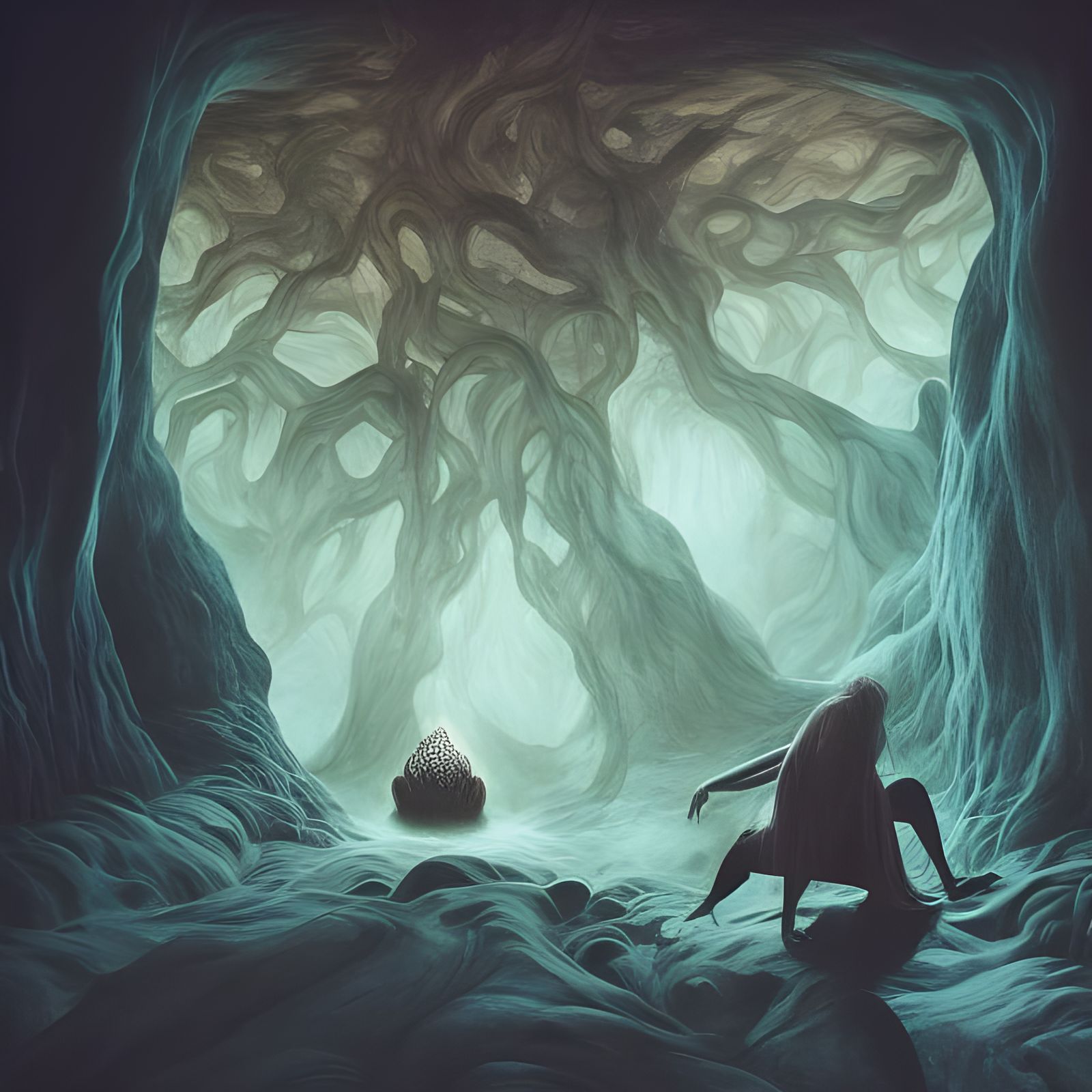 Ethereal Monster in a Twisted Cave