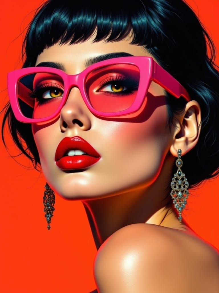 Sleek Modern Portrait in Bold Angular Style