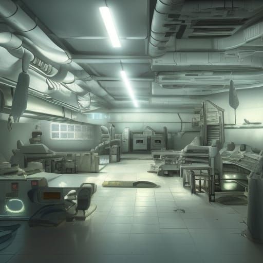 Epic Sci-Fi Marine Archeology Lab in a Futuristic Research F...