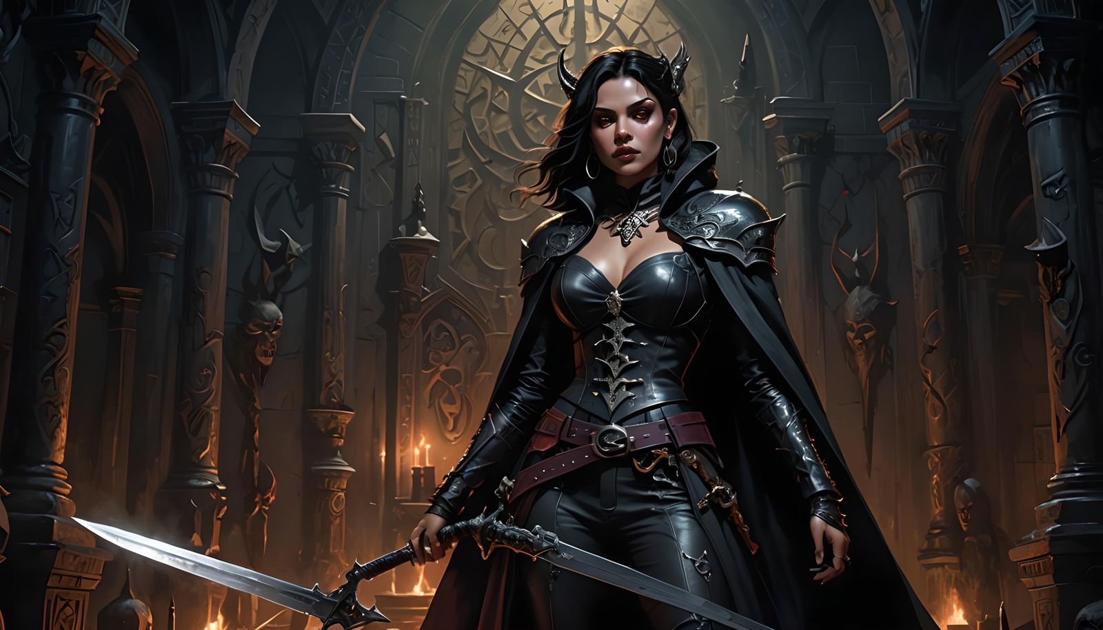 Lucinda with her Demon Sword "Dopple-Dagger", by Lord Elboron