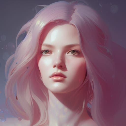 Ethereal Rose Goddess in Vibrant Triadic Hues