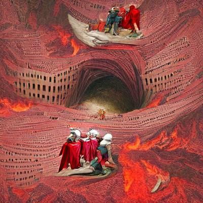 Dante's Inferno in Surreal Renaissance Style