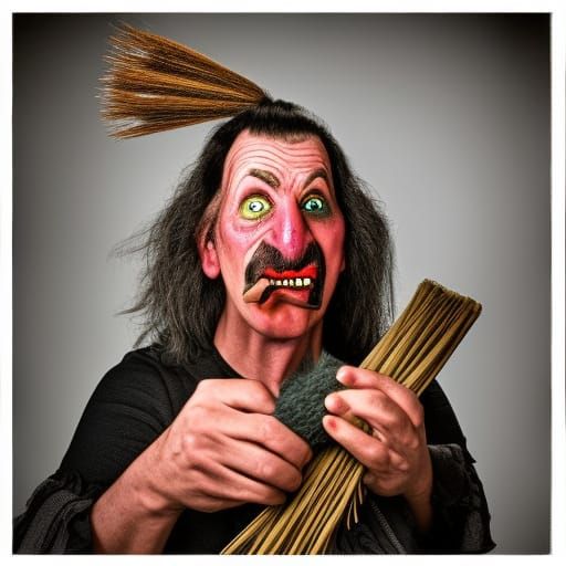Vibrant Ed Roth-Inspired Witch Portrait