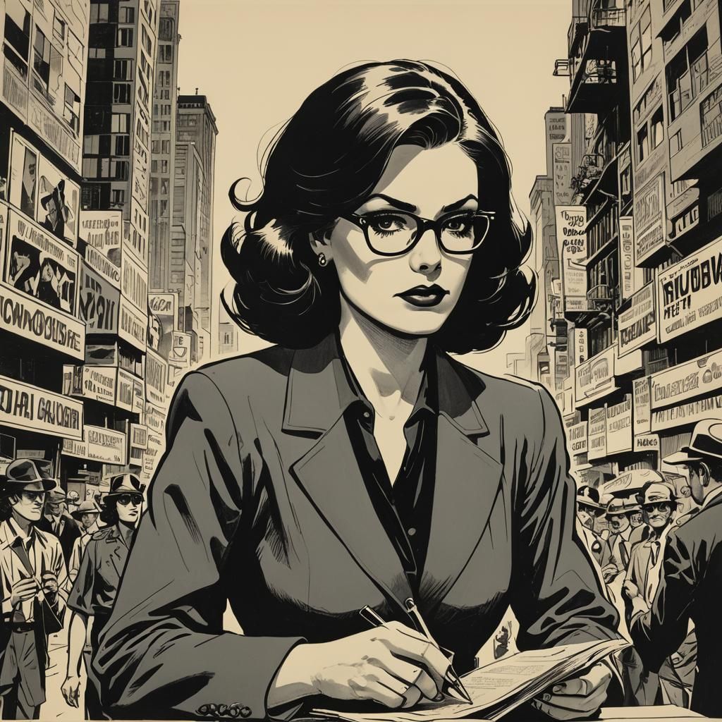 Sublime Woman in Low-Angle Journalist Portrait