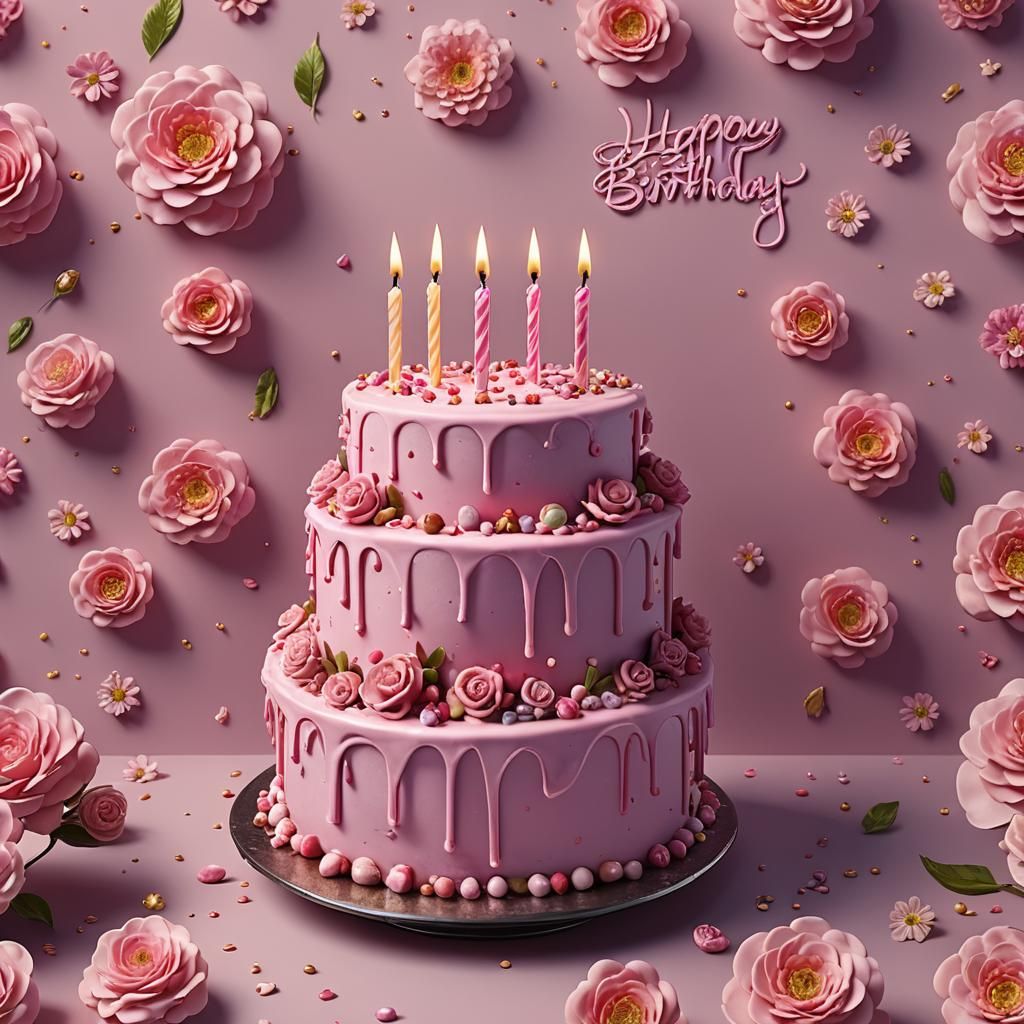 Magical Birthday Cake in Vibrant Colors