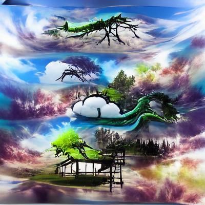 Fantasy Village Scene in Anime-Inspired Airbrush Art