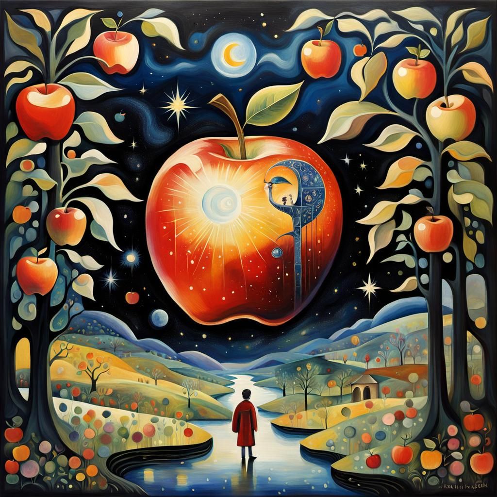 Adam Departs Eden in a Fantastical Oil Painting