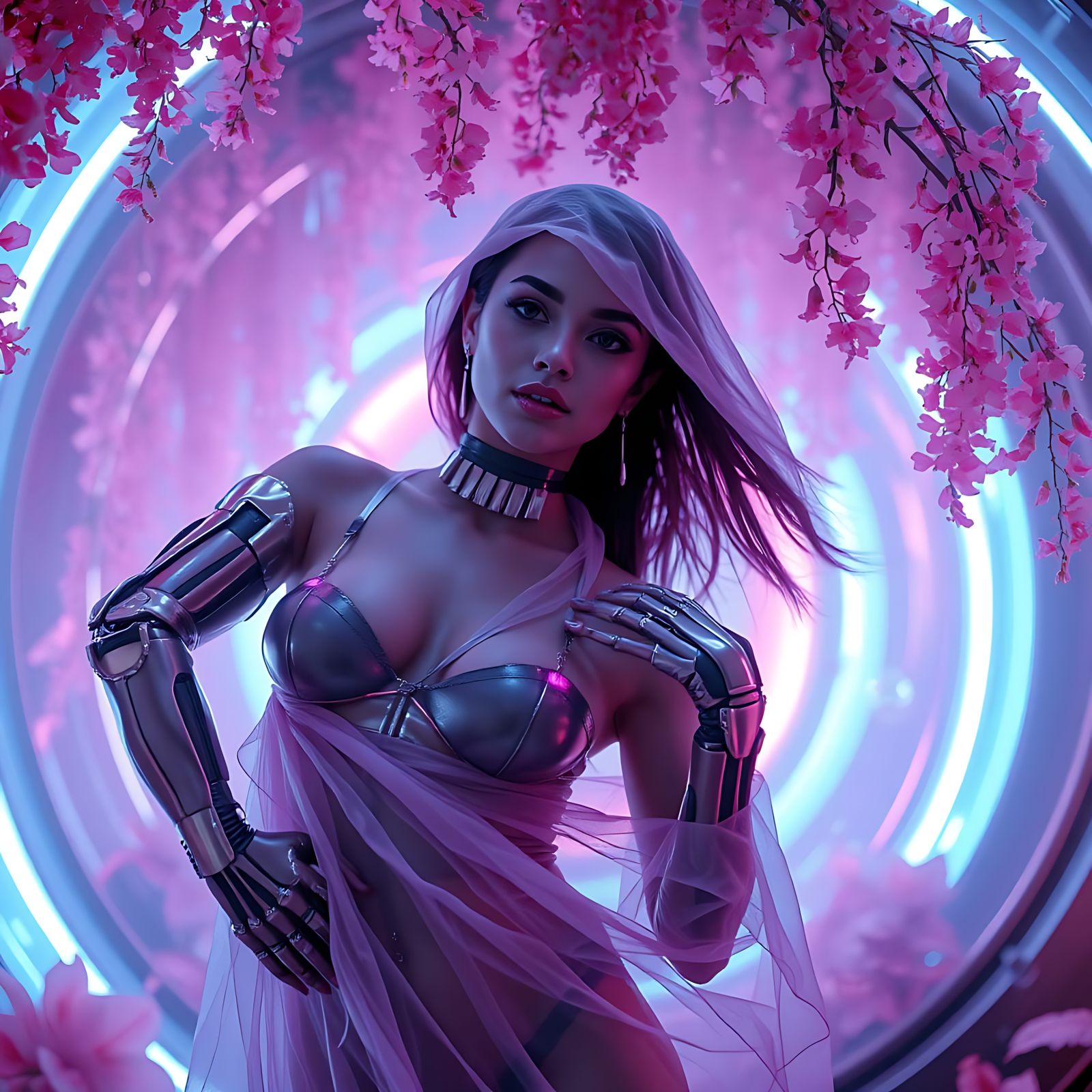 Neon Whispers of Synthetic Eternity - The Cyber Icon of the Future!