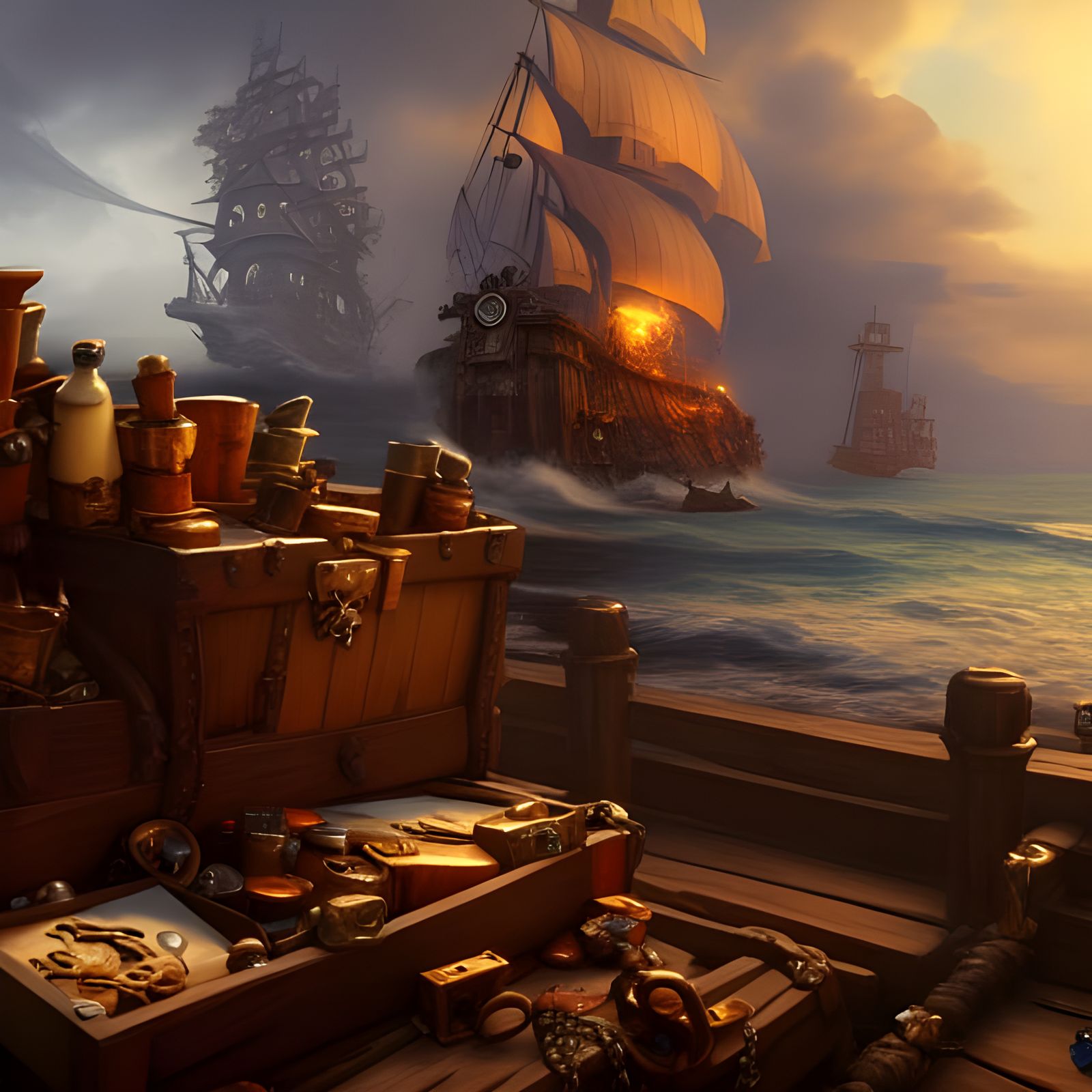 Pirate's Treasure Trove in Vibrant Unreal Engine Style