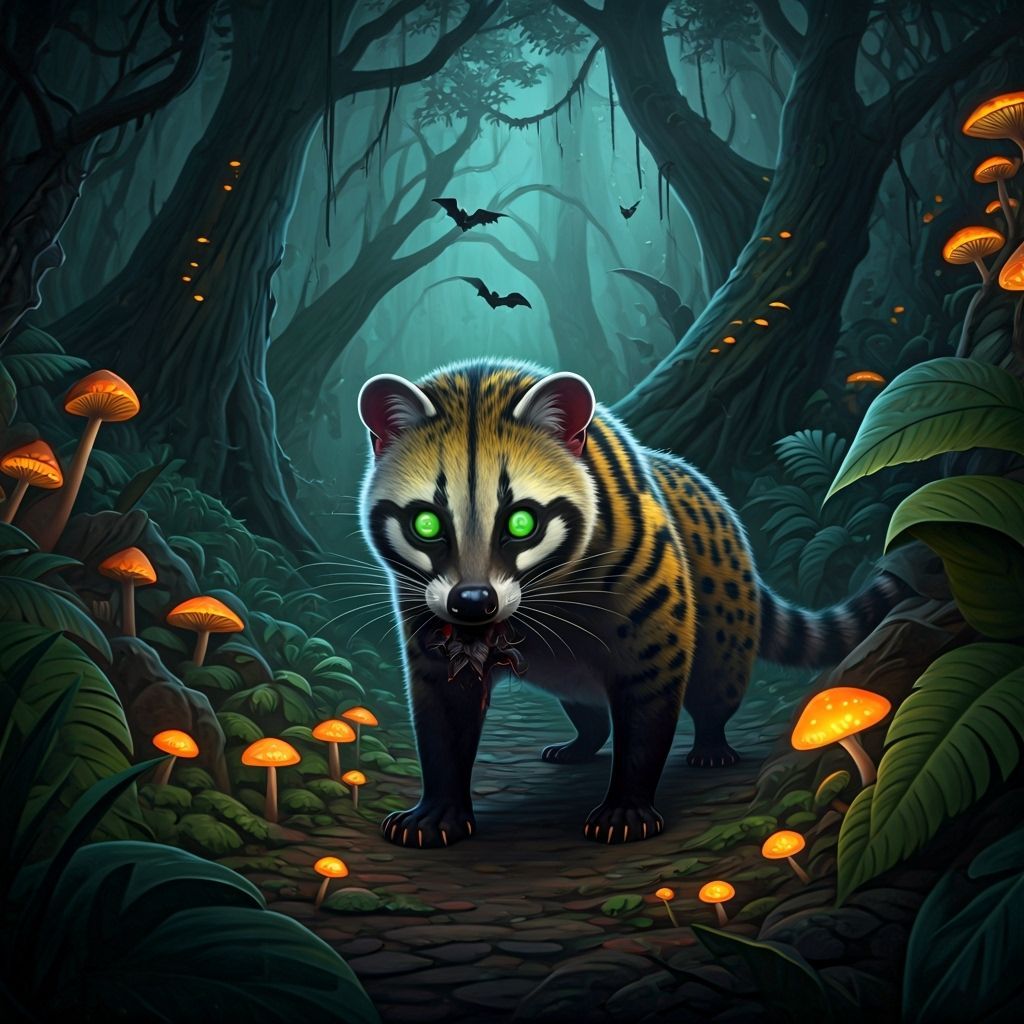 Sage the Civet in Haunted Rainforest Halloween