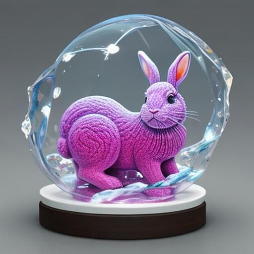 Vibrant Jelly Rabbit Sculpture
