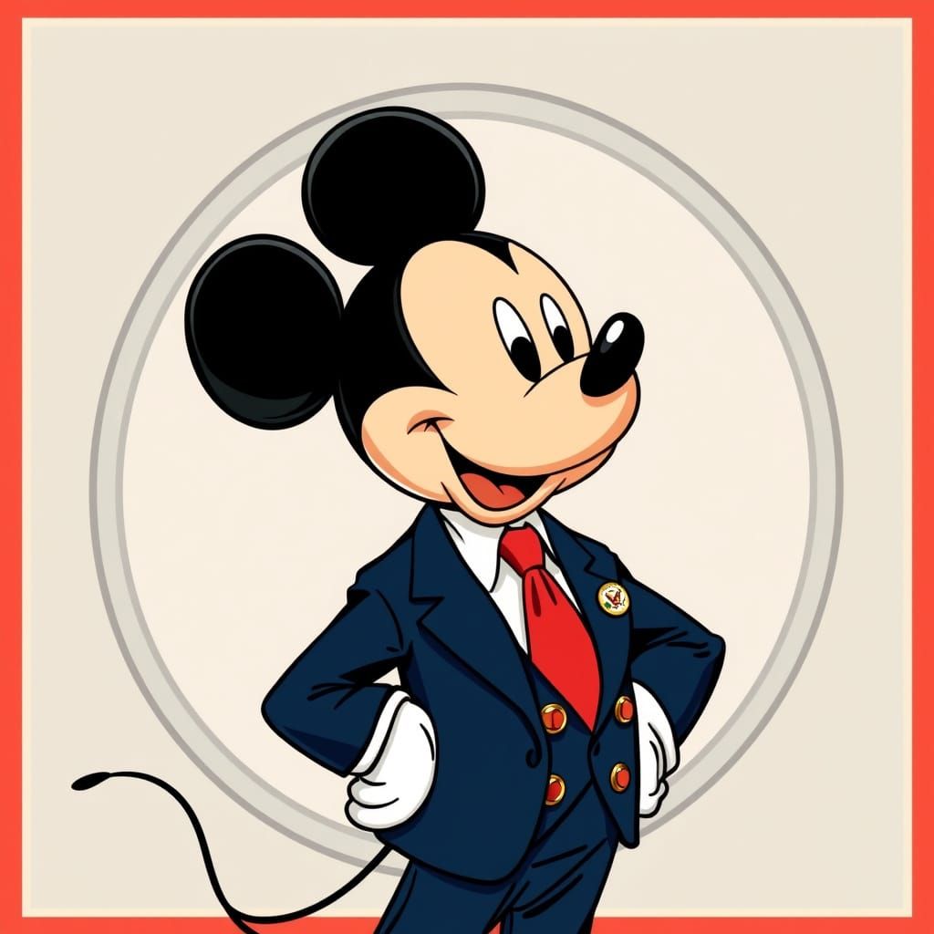 Mickey Mouse in Presidential Finery