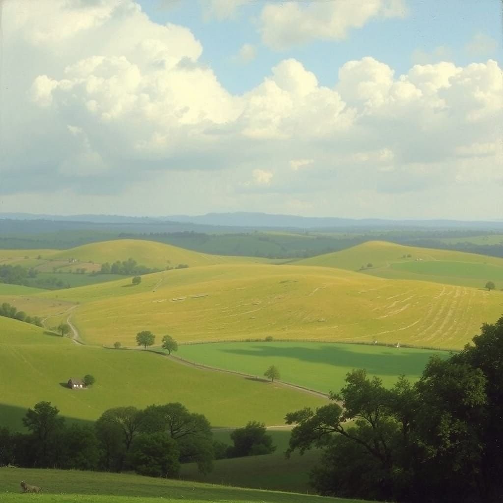 Lush Chalk Hills of Gog Magog, Cambridgeshire, England