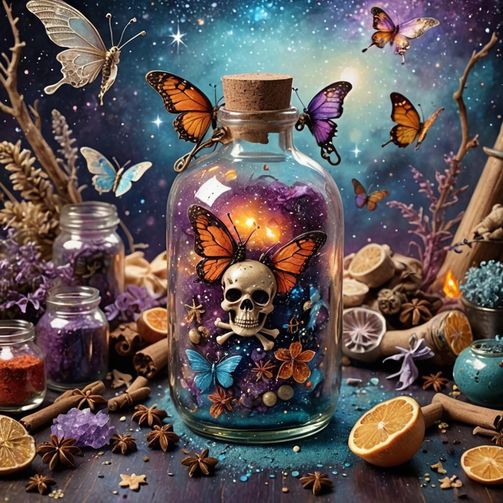 Enchanted Apothecary Scene in Whimsical Art