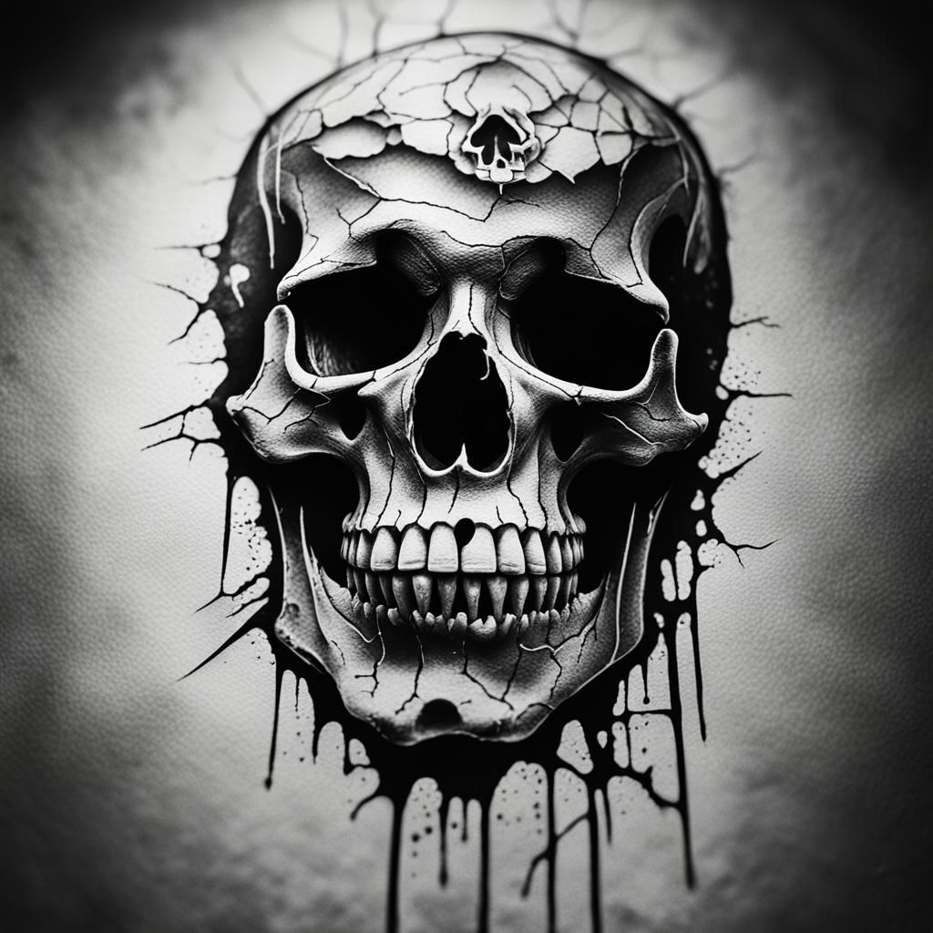 Skull Illuminated by Candlelight Tattoo Art