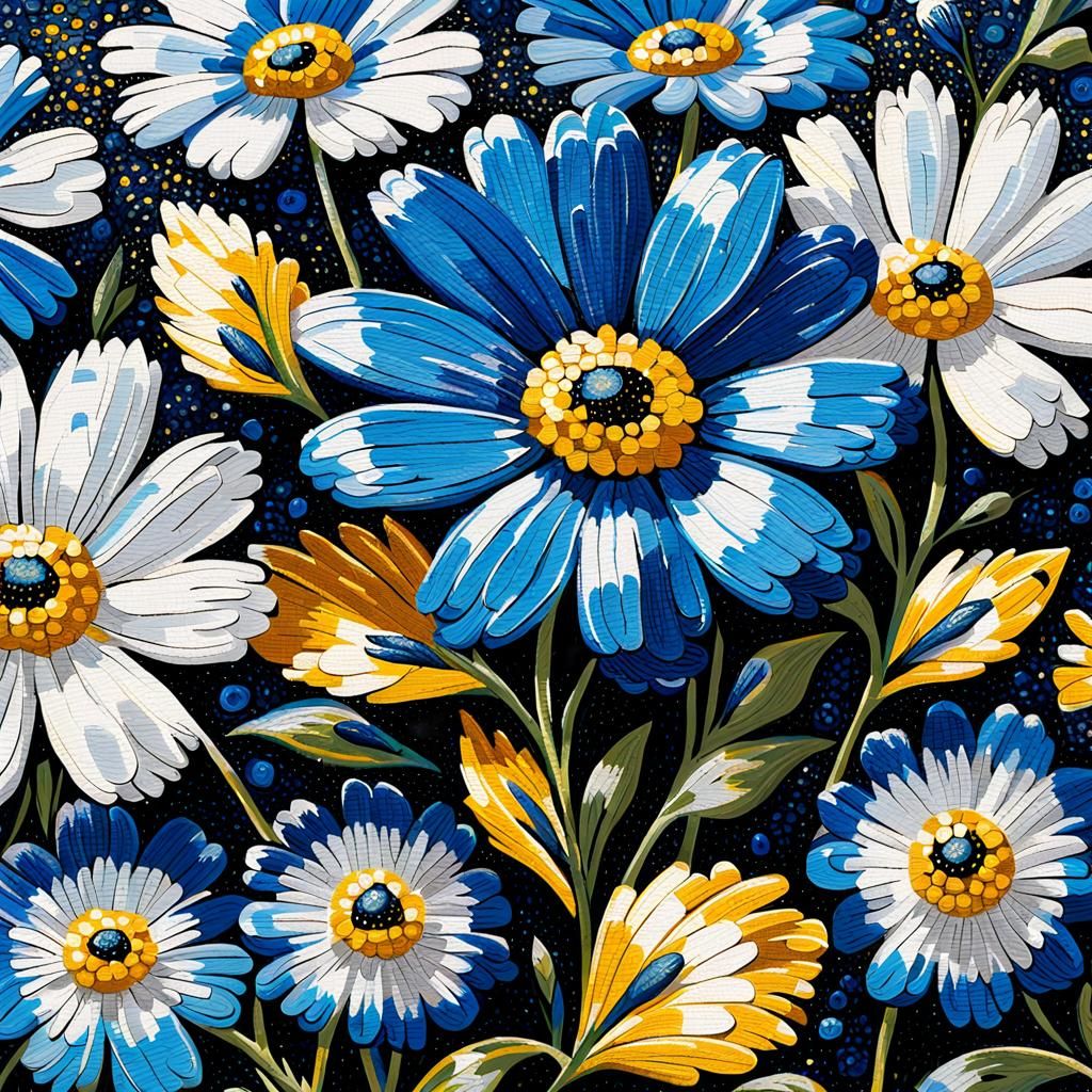 Vibrant Folk Art Blooms in High-Contrast Colors