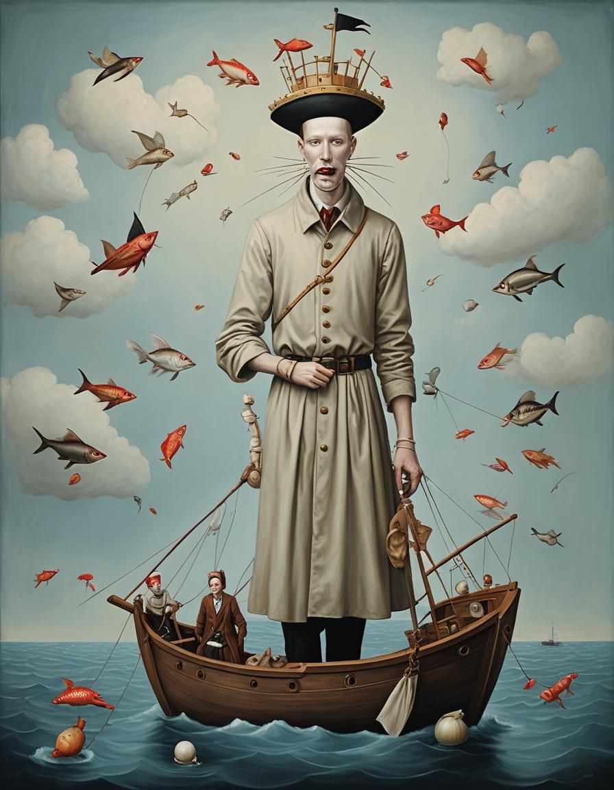 A Satirical Vessel Sails in Expressive Digital Art