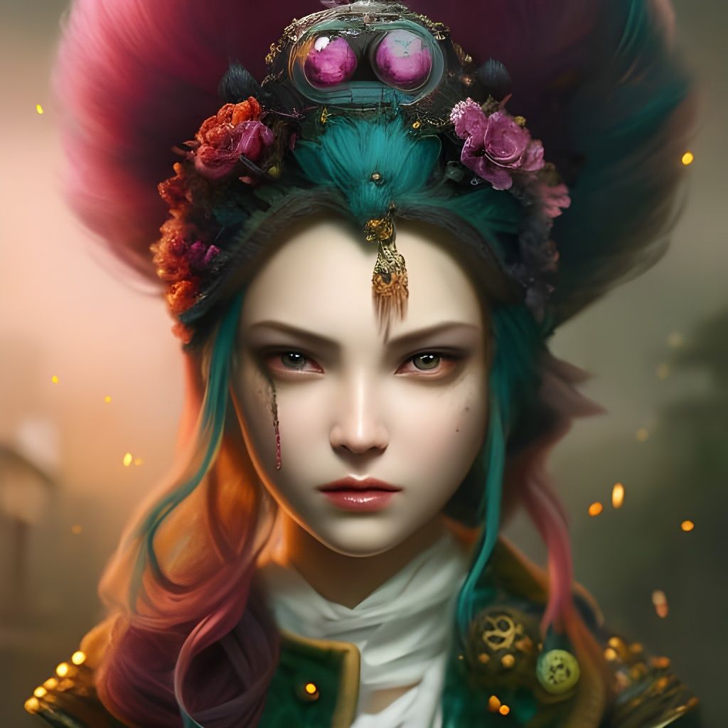 Candy Steampunk Monster Portrait in Digital Art