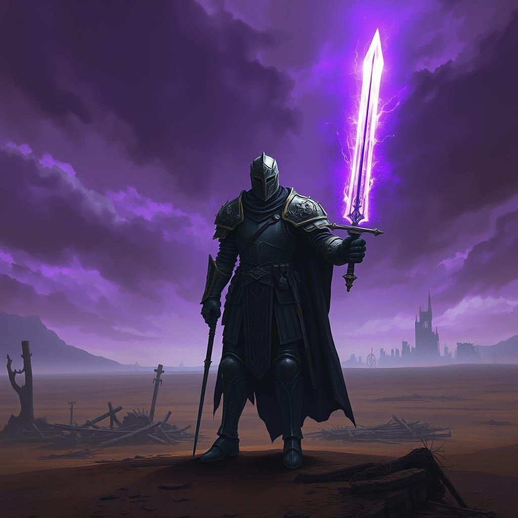 Post-Apocalyptic Knight with Ethereal Sword