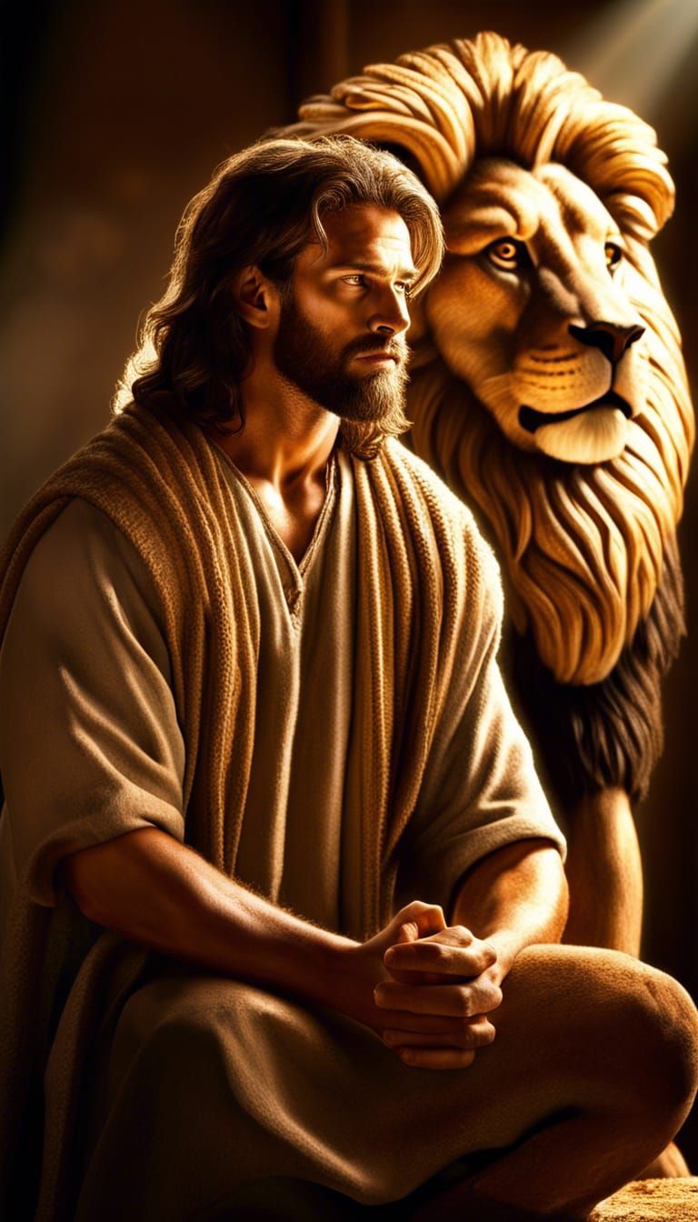 Daniel in Lion's Den, Man of God Under Heavenly Light