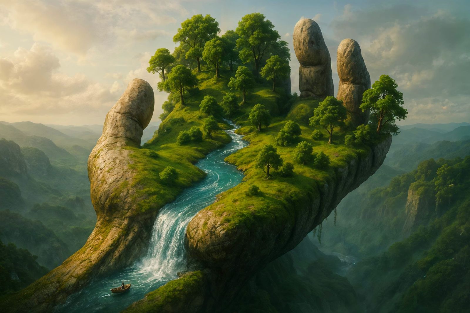 Surreal Landscape: Gaia's Hand Emerges