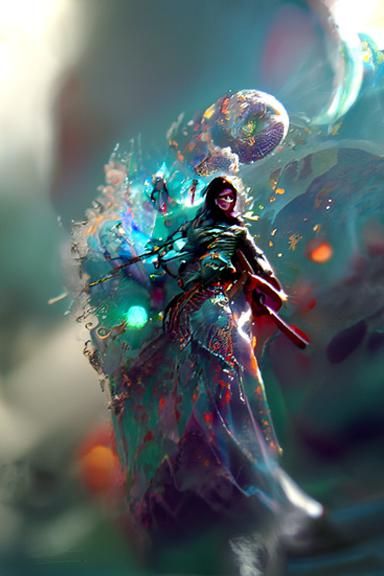 Surreal Magical Cosmic Landscape in Vibrant Digital Art