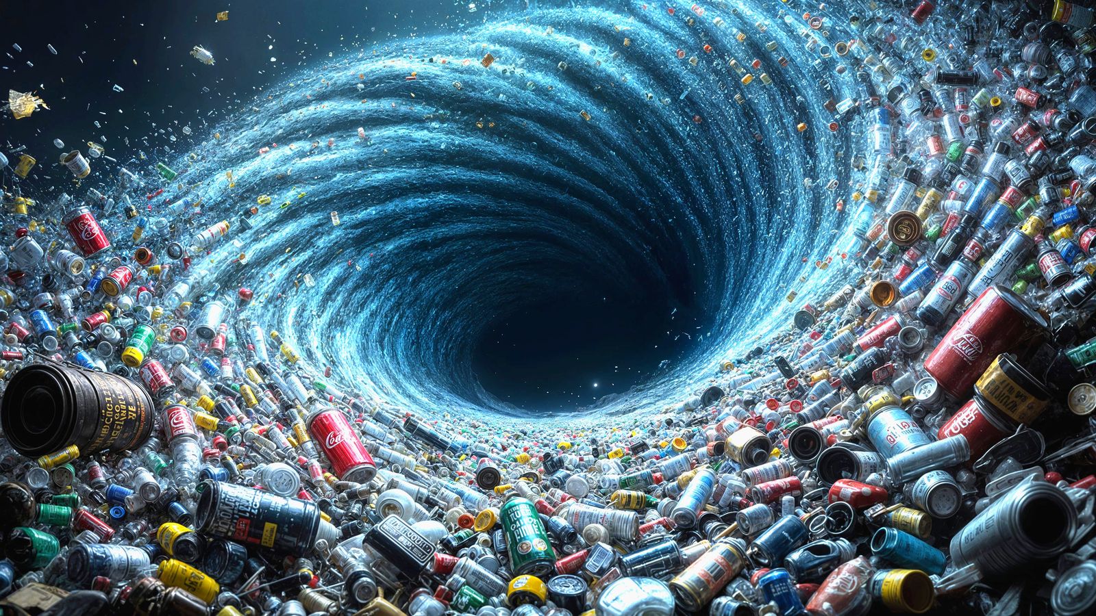 Vortex of Pollution: A Tornado of Plastic Waste