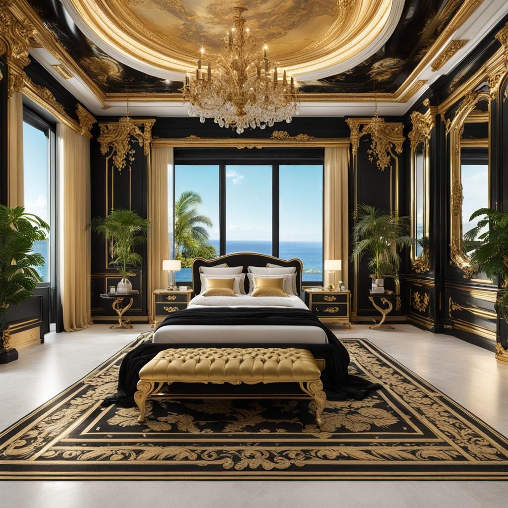 Elegant Baroque Gold and Black Mansion