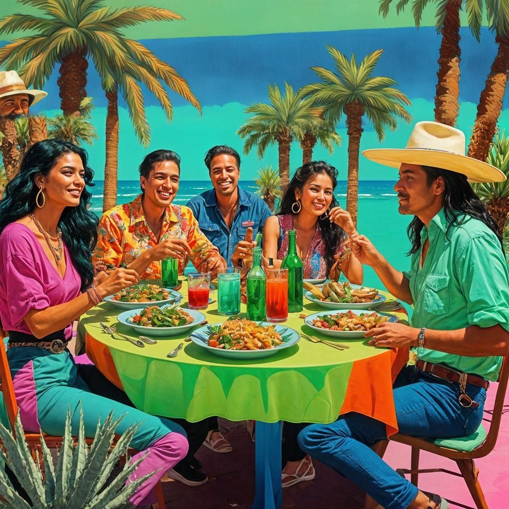 Friends Gather at De Alamo Hostel in Vibrant Beachside Villa