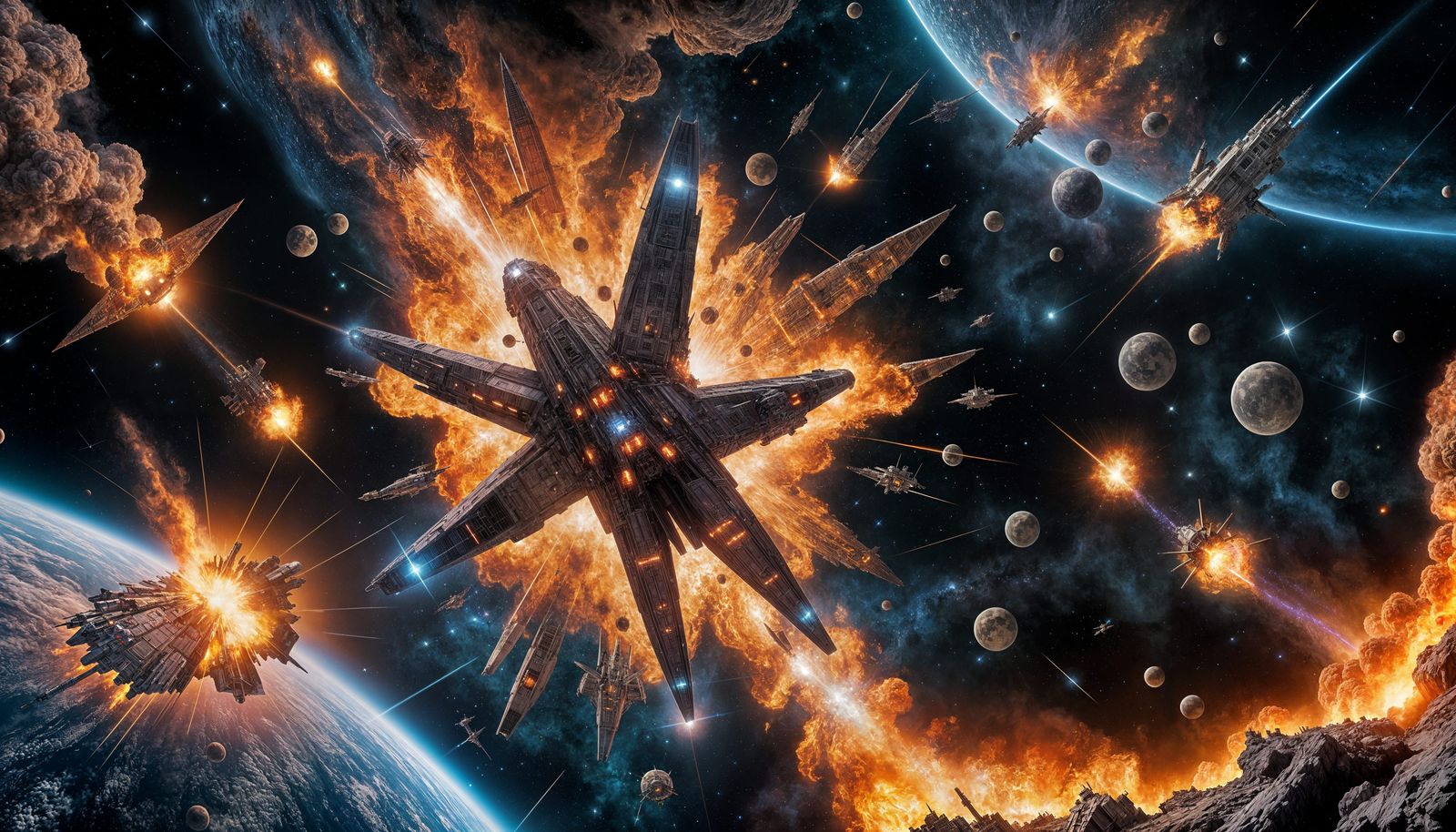 Glowing Spacecraft in Ruin Along Orion's Shoulder