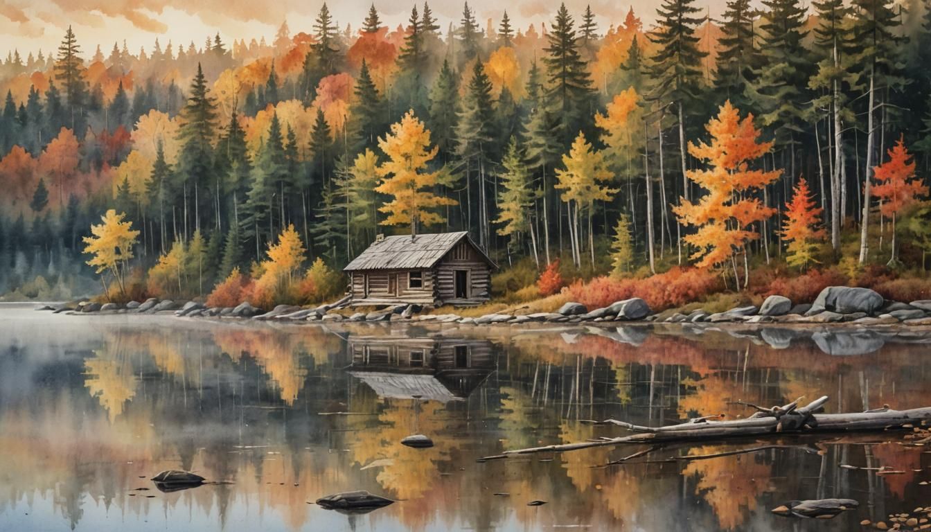 Autumn Sunrise in Northern Maine Wilderness