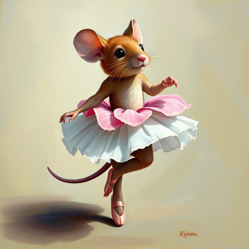 Mouse in Degas-Inspired Ballerina Tutu