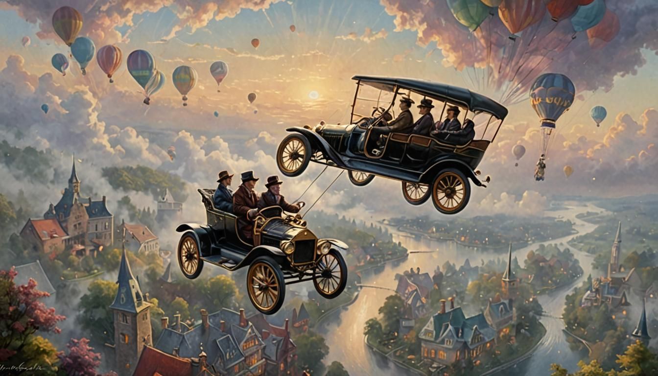 Friends in a Flying Model-T: A Dreamy Ethereal Fantasy