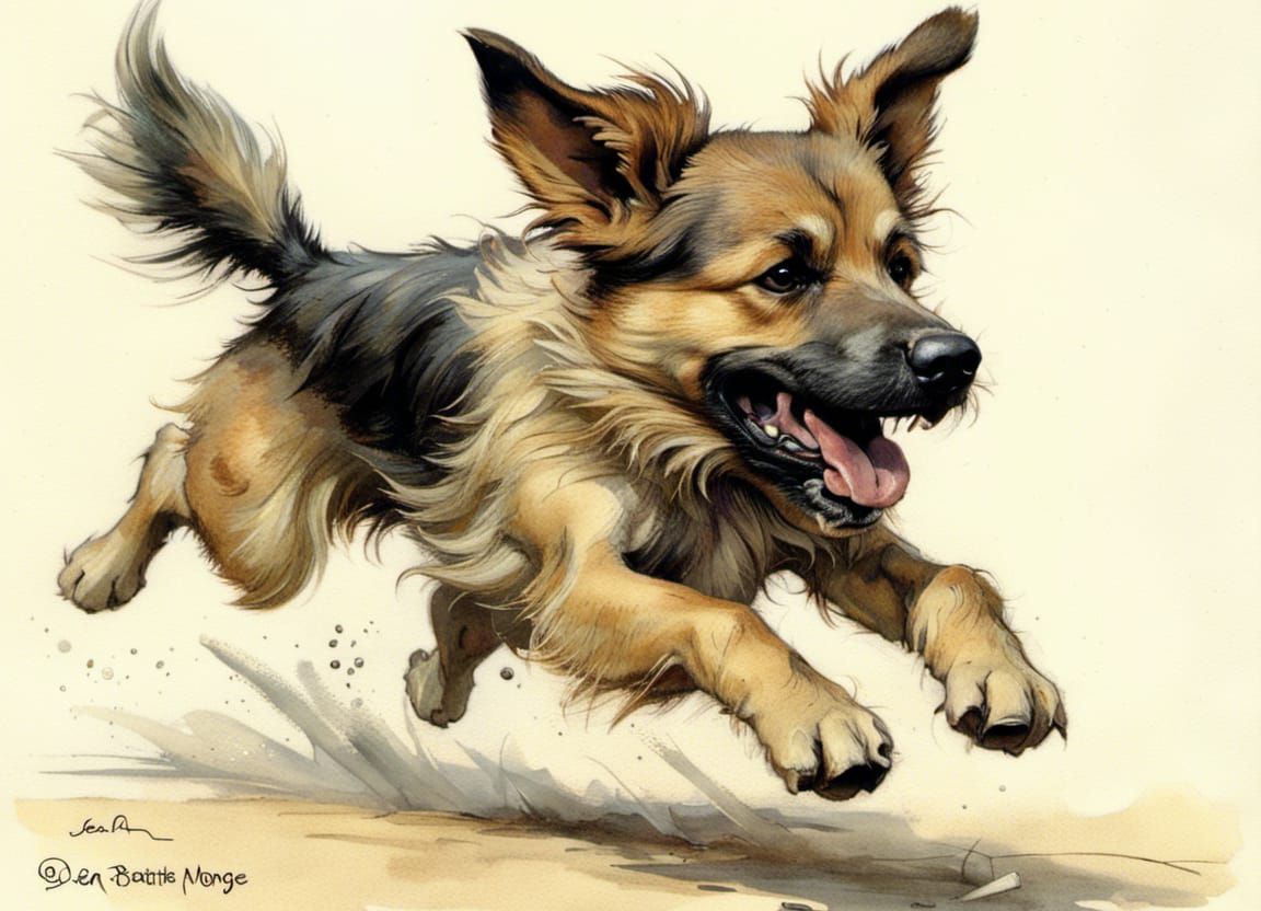 Elegant Alsatian in Full Sprint