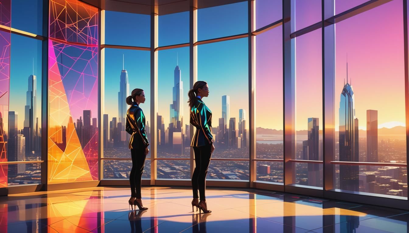 Young Innovator Surrounded by Silicon Valley's Futuristic Sk...