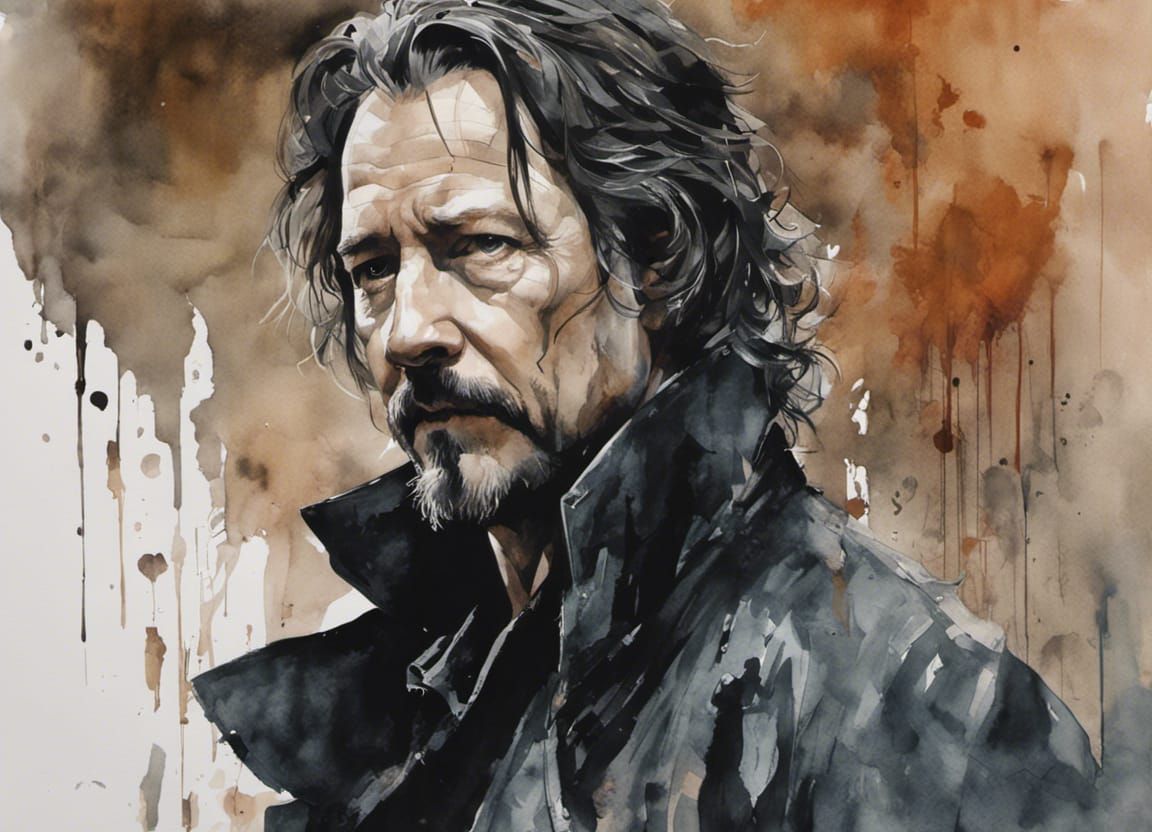 Sirius Black Portrait in Watercolor