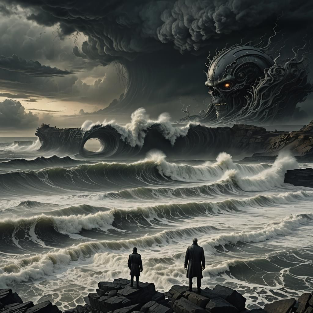 Epic Stormy Coast in a Masterpiece Cinematic Atmosphere