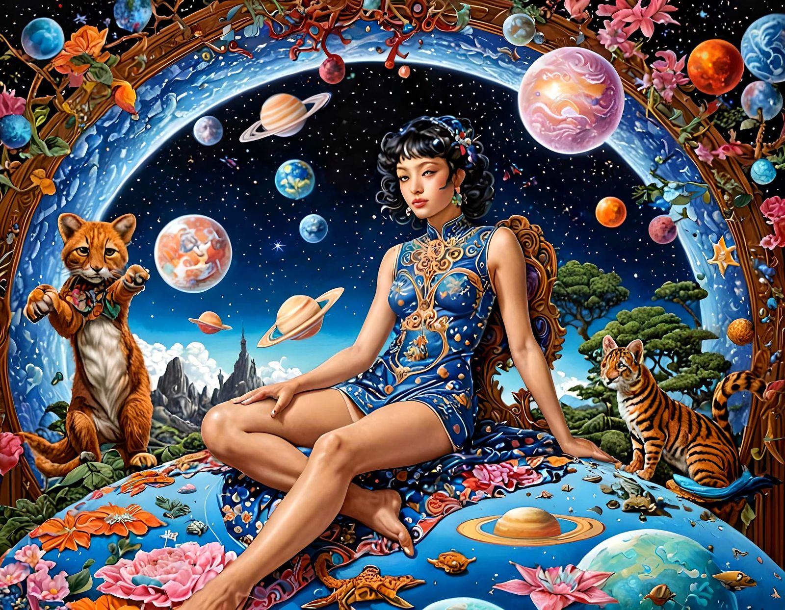 Surreal Landscape in Intricate Miniature Style