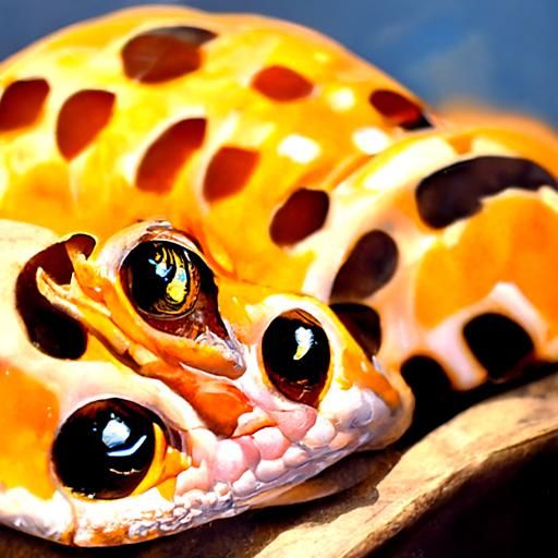 Leopard Gecko in Whimsical Oil Painting