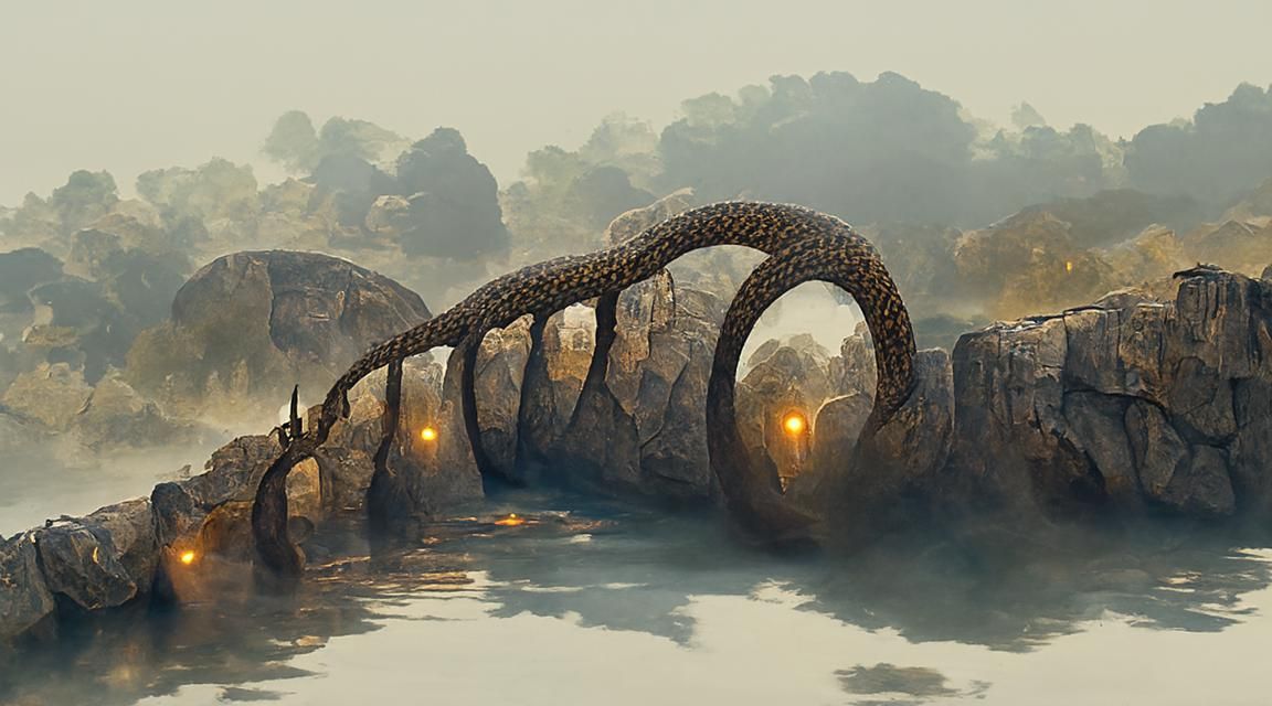 Realistic Post-Apocalyptic Cobra Bridge in Mysterious Dawn L...