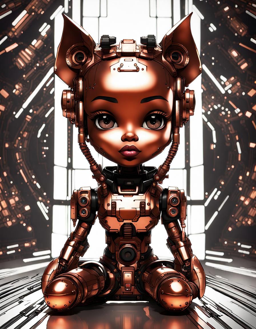 Copper Android Wolf Goddess of Africa