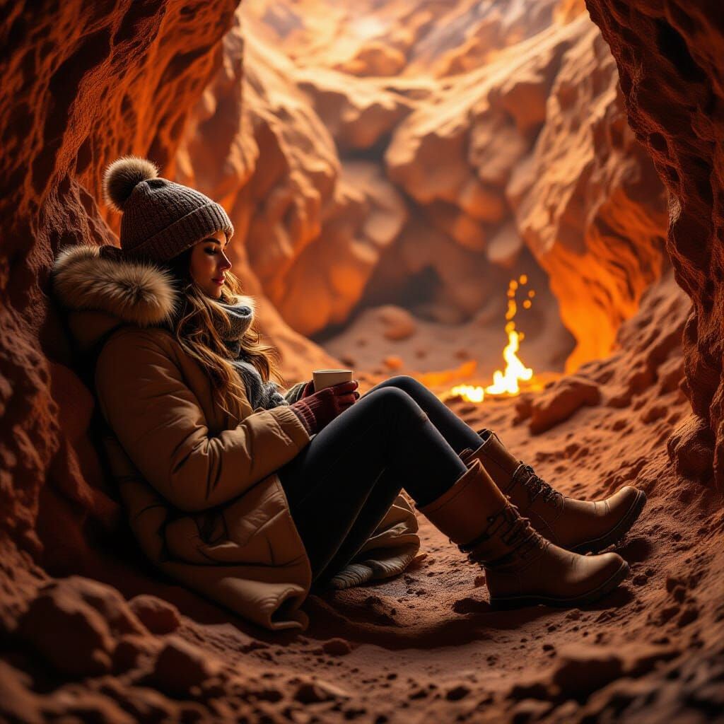 relaxin' with hot beverage