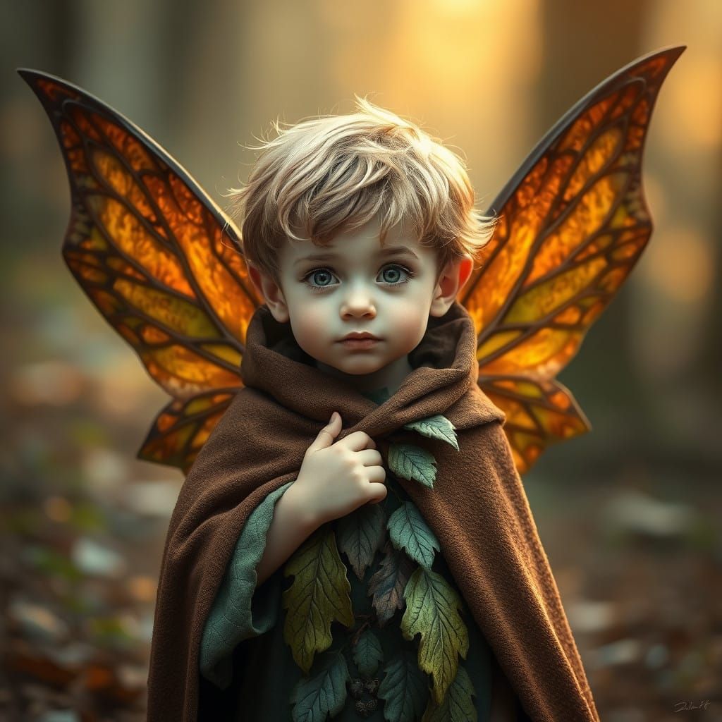 Whimsical Pixie in Autumnal Forest Attire