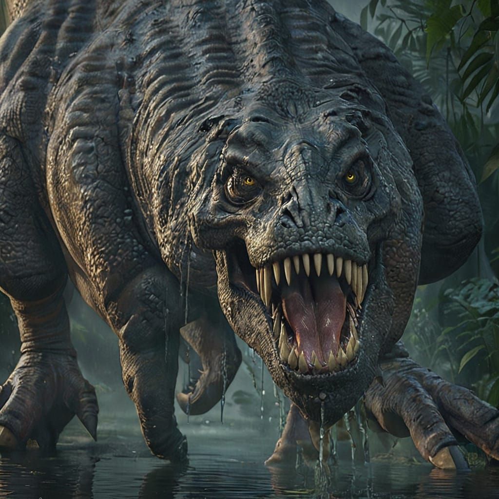 Tyrannosaurus Rex in Hyperrealistic Photorealism