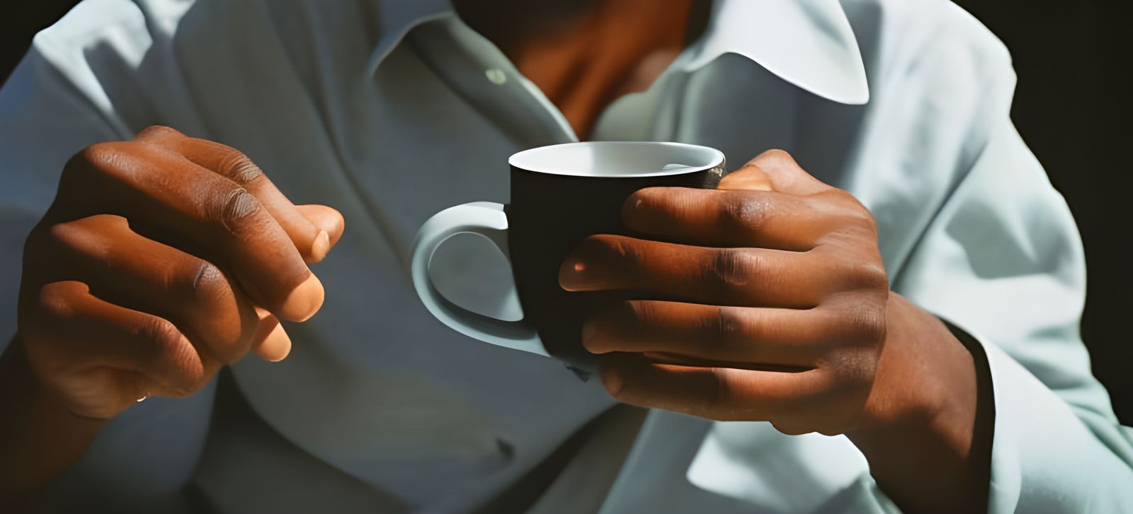 Muscular Hands Grip Coffee Mug, Cartier-Bresson Style