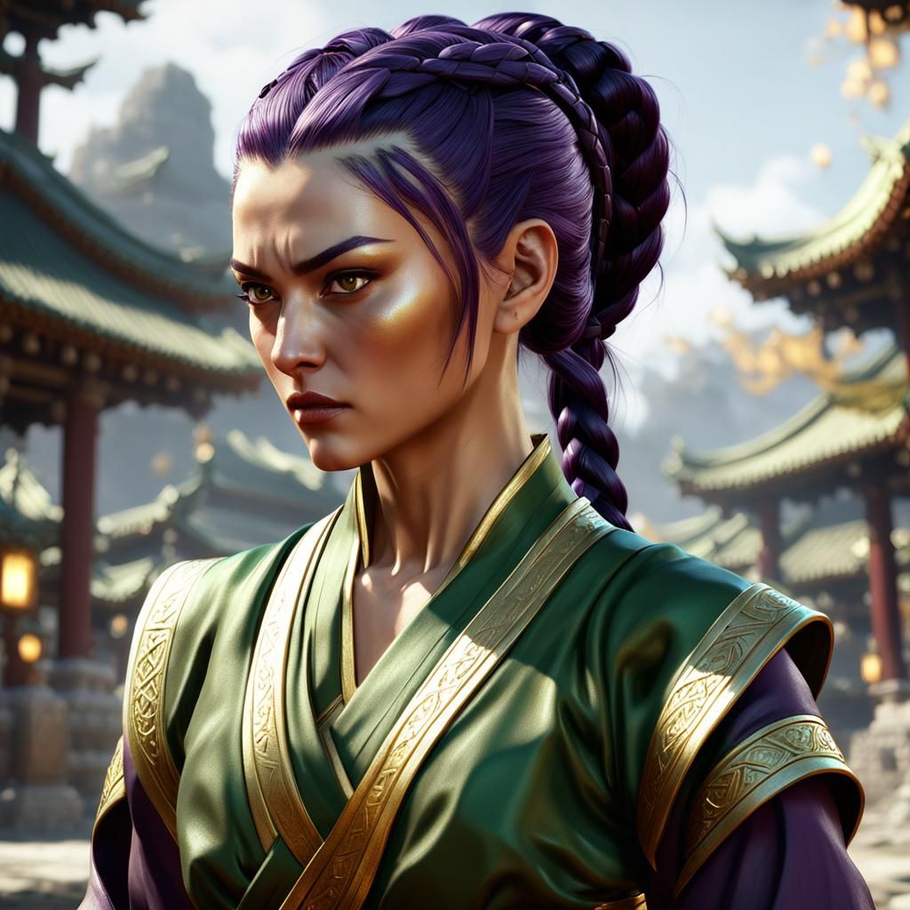 Ethereal Warrior Maiden in Regal Robes