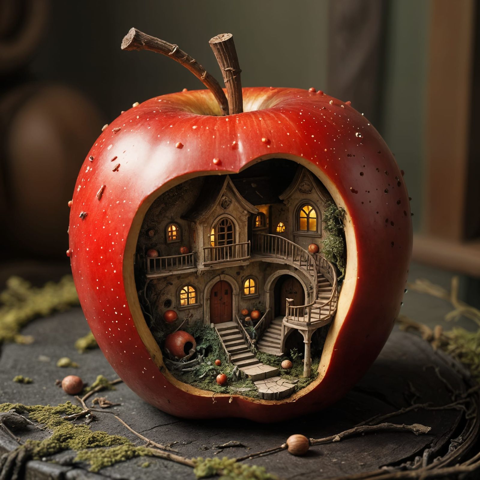 Whimsical Red Apple Wonderland