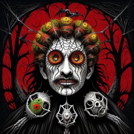 Pagan Overwhelmed by Funnelweb Spider Webs in Mystic Horror...