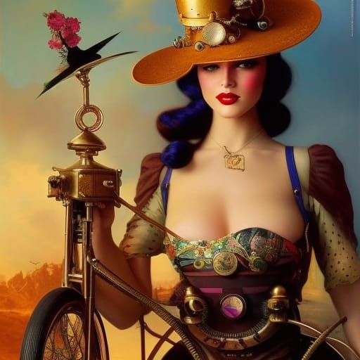 STEAMPUNK BIKE GIRL 23